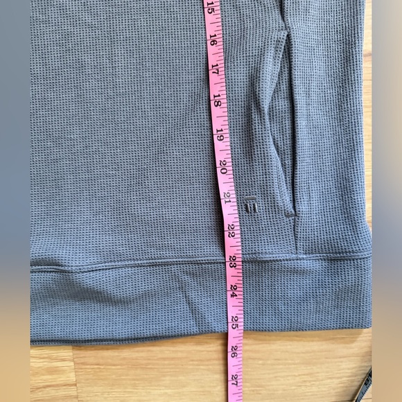 Tommy John Zen waffle knit hooded sweatshirt color, Quiet Shade Size Medium - Picture 7 of 13